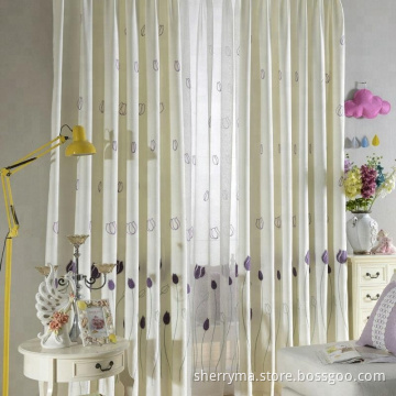 Hotel Chemical Embroidery Linen Curtain Fabric